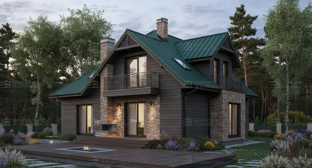 Проект Двухэтажный дом 12 на 14, 174 м2