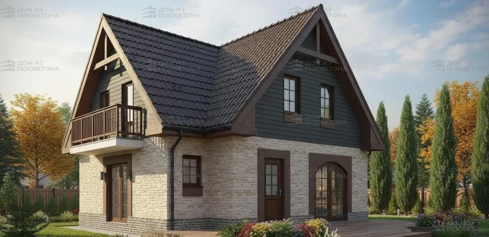 Проект Двухэтажный дом 11 на 7, 99 м2